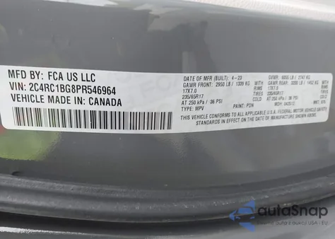2023 Chrysler Pacifica Touring L from USA, damaged, VIN 2C4RC1BG8PR546964